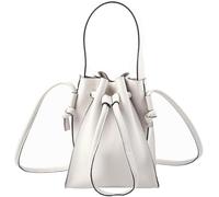 GUOXU Drawstring Women Bucket Shoulder Bag,Genuine Leather Purses and Handbags Crossbody(White)