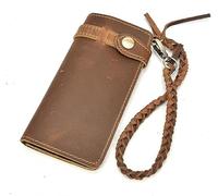 GUOXU Europe and The United States Retro Crazy Horse Leather Long Wallet Men's Buckle Wallet Leather