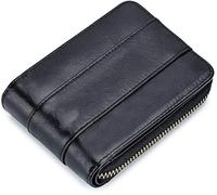 GUOXU Fashion short wallet, men's wallet gift box, driver's license multi-function card slot wallet(Black,without Box)