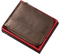 GUOXU Fashion short wallet, men's wallet gift box, driver's license multi-function card slot wallet(Bruin,with Box)