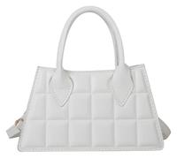 GUOXU Fashionable ladies' small square bag, diamond-patterned retro ladies' single-shoulder crossbody bag(White)