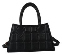 GUOXU Fashionable ladies' small square bag, diamond-patterned retro ladies' single-shoulder crossbody bag(Black)