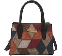 GUOXU Fashionable single-shoulder color-blocking women's single-shoulder handbag(Black)