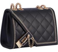 GUOXU Fashionable single-shoulder crossbody bag, diamond-shaped single-shoulder bag, chain crossbody bag, fashionable women's bag(Black)