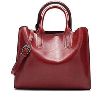 GUOXU Handbags for women Leather Handbags Women Bag Casual Female Bags Tote Famous Shoulder Bag Ladies(Red)