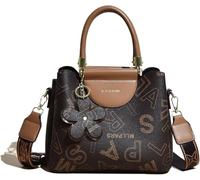 GUOXU Handbags for Women Top Handle Satchel Tote Purse Shoulder Bags Messenger Bag(Brown)