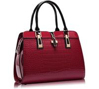 GUOXU Handbags for women Womens handbags Leather Shoulder Bags Female Messenger bags luxury Brands Designer Tote(Red(30cm(max Length(50cm))