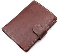 GUOXU Handmade wallet Men's Leather multi-function wallet Small Card holder Vintage Men's large capacity Money bag Organizer wallet(Brown)