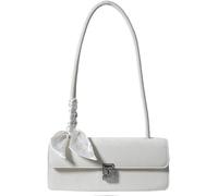 GUOXU Ladies' casual single-shoulder silver bag, single-shoulder underarm bag(White)