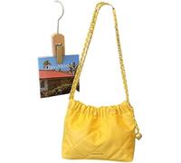 GUOXU Ladies' chain single-shoulder bag, ladies' fashionable crossbody single-shoulder small bag(Yellow)