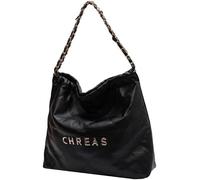 GUOXU Ladies' fashionable single-shoulder bag with chain handbag(Black)