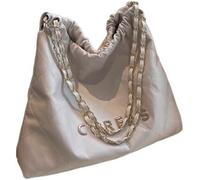 GUOXU Ladies' fashionable single-shoulder bag with chain handbag(White)