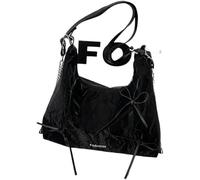 GUOXU Ladies' shoulder bags, casual bags, handbags(Black)