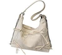 GUOXU Ladies' shoulder bags, casual bags, handbags(White)
