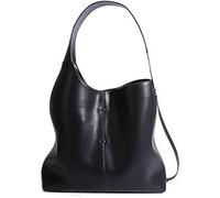 GUOXU Ladies Shoulder Top-handle Bag Vegan Leather Handbag Underarm Bag Purse Bucket Bag Crossbody Handbag(Black)
