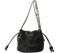 GUOXU Ladies' single-shoulder crossbody bag, fashionable hand-held crossbody bag storage(Black)