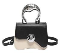 GUOXU Ladies' single-shoulder crossbody bag, fashionable hand-held crossbody bag storage(Black)