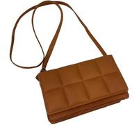GUOXU Ladies' small square shoulder bag, simple small bag, single-shoulder bag, crossbody bag(Brown)