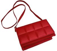 GUOXU Ladies' small square shoulder bag, simple small bag, single-shoulder bag, crossbody bag(Red)