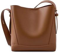 GUOXU Leather crossbody bag, shoulder bag, top handle handbag, commuter lady's backpack(Browns)