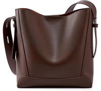 GUOXU Leather crossbody bag, shoulder bag, top handle handbag, commuter lady's backpack(Coffee Color)