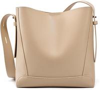 GUOXU Leather crossbody bag, shoulder bag, top handle handbag, commuter lady's backpack(Grey)