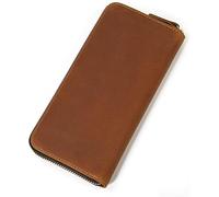GUOXU Leather Embossed Hand Baotou Layer Cowhide Long Purse Purse Vintage Purse