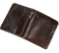 GUOXU Leather Short Wallet Oil Leather Men's Women's Wallet Change Baotou Layer Cowhide Pocket Money