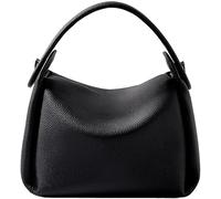 GUOXU Leather Shoulder Bags Top Handle Bag Leather Crossbody Purses with Removable an adjustable strap(Black)