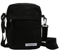 GUOXU Lightweight Small Bag Canvas Shoulder Bag Crossbody Mobile Phone Bag(Black)