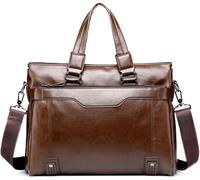 GUOXU Men's briefcase Business handbag Computer bag Office travel crossbody bag 1 shoulder backpack(B)