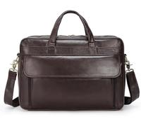 GUOXU Men's Laptop Bag Cowhide Single Shoulder Crossbody Briefcase Business Case