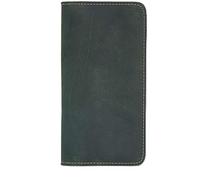 GUOXU Men's long leather wallet with zipper long large capacity wallet(Green)