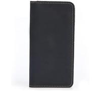GUOXU Men's long leather wallet with zipper long large capacity wallet(Noir)