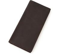 GUOXU Men's Purse Zipper Purse Multi-Slot Money Top Layer Leather Clutch Bag