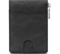 GUOXU Men's RFID anti-theft swipe wallet, anti-theft swipe wallet seat PU leather 11 card compartment 2 Cash compartment coin wallet(Black)