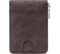 GUOXU Men's RFID anti-theft swipe wallet, anti-theft swipe wallet seat PU leather 11 card compartment 2 Cash compartment coin wallet(Bruin)