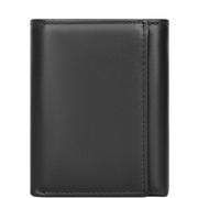 GUOXU Men's Wallet Business Leather RFID Tri-fold anti-theft brush Men's wallet Wallet Dollar coin bag boyfriend