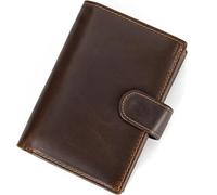 GUOXU Men's Wallet Leather Wallet Coin Pouch Multi Card Tri-fold Short Wallet for Boyfriend
