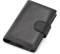 GUOXU Men's Wallet Men's Wallet Short Vintage Leather Coin Clip Vertical Leather Bag for Boyfriend(Noir)