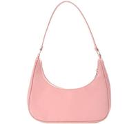 GUOXU Nylon Crossbody Bag Dumpling Bag Lightweight Small Satchel Underarm Color Shoulder Bag Women's Bag(Pink)