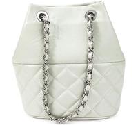 GUOXU Quilted Shoulder Bags for Women Genuine Leather Ladies Elliptical Handbag with Chain Strap Trendy Clutch Purses