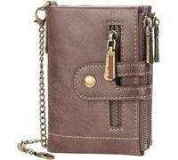 GUOXU RFID men's wallet, Men's anti-theft money bag leather minimalist wallet, men's block wallet organizer(Brown1)