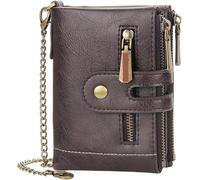 GUOXU RFID men's wallet, Men's anti-theft money bag leather minimalist wallet, men's block wallet organizer(Brown2)