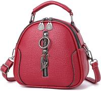 GUOXU Shoulder bag Autumn ladies shoulder bag cute pendant handbag messenger bag trendy female bag(Red)
