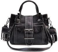 GUOXU Shoulder bag Bags for Women PU Leather Handbags, Crossbody Bag for Women, Vintage Bucket Shoulder Bag Ladies Handbag(Black)