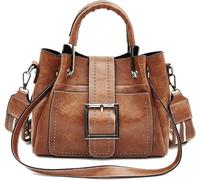 GUOXU Shoulder bag Bags for Women PU Leather Handbags, Crossbody Bag for Women, Vintage Bucket Shoulder Bag Ladies Handbag(Brown)