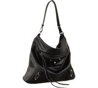 GUOXU Shoulder bag Rivet Women Leather Shoulder Bag Soft Casual Black Female Shopping Lady Hobo Handbag Travel Bag