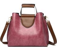 GUOXU Shoulder bag Soft Leather Shoulder Bag， Women Purses And Handbags ，Big Capacity Bags For Lady Bucket Bag(Pueple)