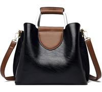 GUOXU Shoulder bag Soft Leather Shoulder Bag, Women Purses And Handbags ,Big Capacity Bags For Lady Bucket Bag(Black)